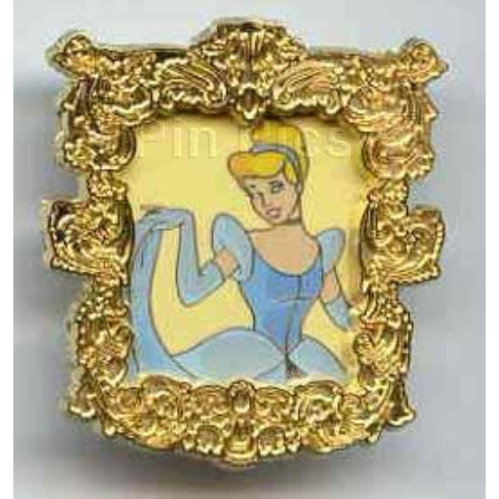 Disney Pinβ Cinderella Princess Portraits 3D Blue Ball Gown Golden Frame 26535